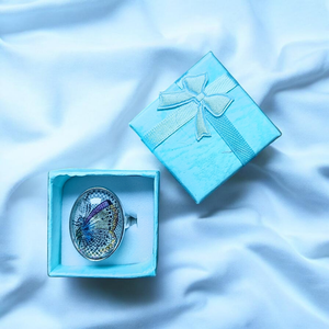 Vintage Stílusú Pillangó Gyűrű, Ékszer, Gyűrű, Üveglencsés gyűrű, Ékszerkészítés, MESKA