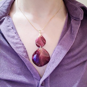 Dupla rózsa szirmos medál - ékszer - nyaklánc - medálos nyaklánc - Meska.hu