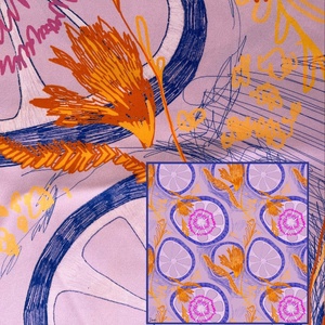 Virágos Kendő 3, Ruha & Divat, Sál, Sapka, Kendő, Kendő, Fotó, grafika, rajz, illusztráció, Festett tárgyak, MESKA