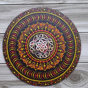 Mandala kelta motívummal , Otthon & Életmód, Dekoráció, Spiritualitás, Mandala, Festett tárgyak, MESKA