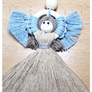 Angyalka,  makramé fonással karácsonyi ajándék dísz  - Meska.hu