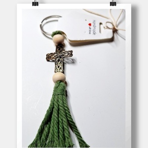 Kereszt medállal, fagyöngyökkel készült spirituális ajándék kulcstartó , Táska & Tok, Kulcstartó & Táskadísz, Kulcstartó, Gyöngyfűzés, gyöngyhímzés, MESKA