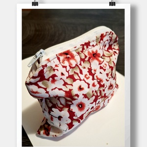 Piros virágmintás neszeszer , Táska & Tok, Pénztárca & Más tok, Zsebkendőtartó tok, Varrás, MESKA