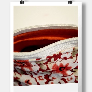 Piros virágmintás neszeszer  - táska & tok - pénztárca & más tok - zsebkendőtartó tok - Meska.hu