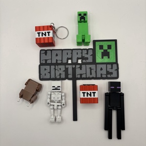Minecraft szülinapi dekoráció szett � egyedi, 3D nyomtatott, Esküvő, Dekoráció, Asztaldísz, Mindenmás, MESKA
