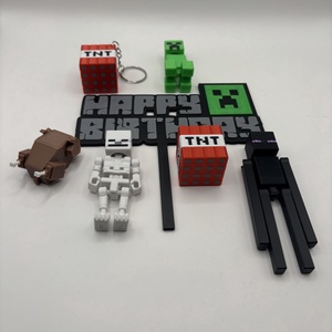 Minecraft szülinapi dekoráció szett � egyedi, 3D nyomtatott - esküvő - dekoráció - asztaldísz - Meska.hu