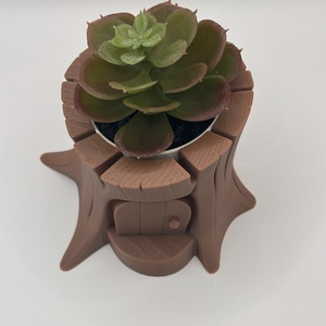 Mesebeli fatörzs kaspó ajtóval � tündérház stílusú növénytartó - esküvő - dekoráció - asztaldísz - Meska.hu