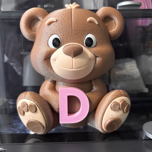 3D nyomtatott, személyre szabható maci � cserélhető betűvel, Otthon & Életmód, Dekoráció, Dísztárgy, Mindenmás, MESKA