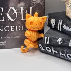 Hajlítható tök cica - otthon & életmód - dekoráció - halloween - halloweeni dekoráció - Meska.hu