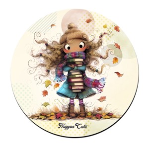 Cuki őszi Könyvmoly lány pohár alátét, , , MESKA