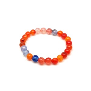 Narancs-kék tűz achát golyós gyerek ásvány karkötő 6mm - Meska.hu