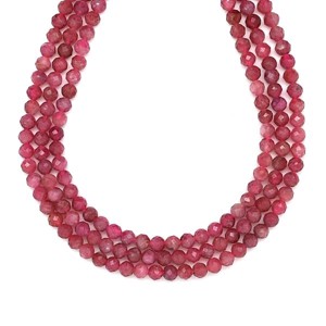 Rubellit fazettált golyó 4mm ékszerkészítő alapanyag (füzér), Kellékek & szerszámok, Ásvány alapanyag, Ásványfüzér, , MESKA
