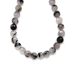 Turmalinkvarc fazettált kör 8-9x6mm, Kellékek & szerszámok, Ásvány alapanyag, Ásványfüzér, , MESKA