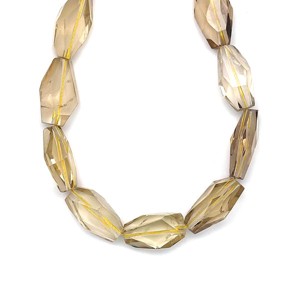 Citromkvarc fazettált 25x17mm ékszerkészítő alapanyag (füzér), Kellékek & szerszámok, Ásvány alapanyag, Ásványfüzér, , MESKA