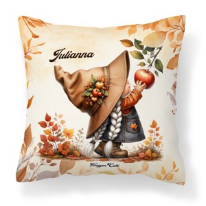 Névvel kérhető - Őszi manó lány és az alma mintás párna, Otthon & Életmód, Lakástextil, Párna & Párnahuzat, Díszpárna (belsővel együtt), , MESKA