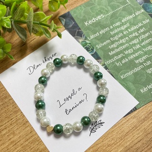 Tanú felkérő karkötő szett - zöld - ékszer - karkötő - gyöngyös karkötő - Meska.hu