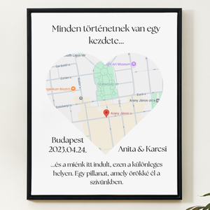 Szívtérkép, Otthon & Életmód, Dekoráció, Kép & Falikép, Képkeret, Fotó, grafika, rajz, illusztráció, MESKA