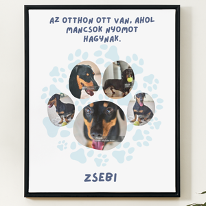 Örök Mancsnyom  Egyedi kutyás ajándék- és emlékkép, Otthon & Életmód, Dekoráció, Kép & Falikép, Képkeret, , MESKA