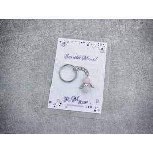 Szeretlek Mama kulcstartó rózsakvarccal - táska & tok - kulcstartó & táskadísz - kulcstartó - Meska.hu