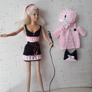 Barbi baba horgolt ruha garnitúra - játék & sport - baba & babaház - barbie ruhák - Meska.hu