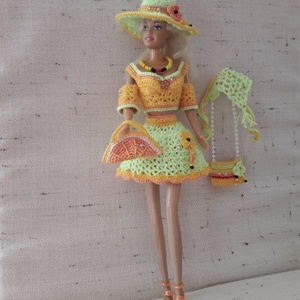 Horgolt Barbie ruha kiegészítőkkel - Meska.hu