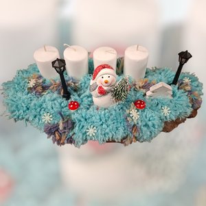Adventi asztaldísz hóemberes, Karácsony, Adventi díszek, Adventi asztaldísz, Mindenmás, MESKA