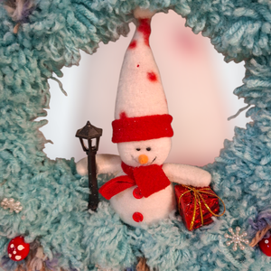 Karácsonyi ajtódísz hóemberes - karácsony - adventi díszek - adventi ajtódísz - Meska.hu