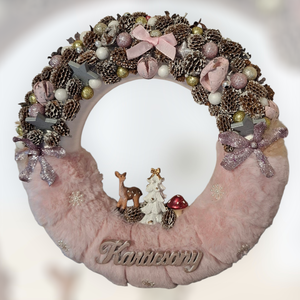 Karácsonyi ajtódísz őzikés, Karácsony, Adventi díszek, Adventi ajtódísz, Mindenmás, MESKA