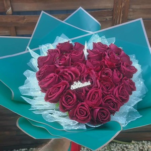 Szív alakú rózsacsokor - Meska.hu