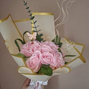 Rózsaszín rózsacsokor - Meska.hu