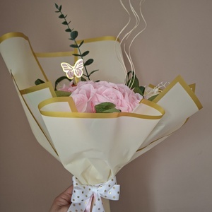 Rózsaszín rózsacsokor - otthon & életmód - virágdekoráció - virágok - virágcsokor - Meska.hu