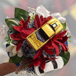 Óvodai ballagási csokor hot wheels kisautóval - otthon & életmód - virágdekoráció - virágok - virágcsokor - Meska.hu