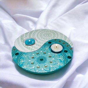 Jin Jang mécsestartó - otthon & életmód - gyertya, illat, aroma - mécses és mécsestartó - Meska.hu