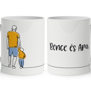 Kérd a neveddel - Apa és Fia Minimal mintás bögre, Otthon & Életmód, Konyhafelszerelés, tálalás, Tálalás, Bögre & Csésze, , MESKA