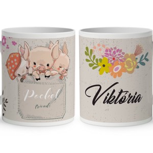 Kérd a neveddel - Zsebi malackák mintás bögre, Otthon & Életmód, Konyhafelszerelés, tálalás, Tálalás, Bögre & Csésze, , MESKA