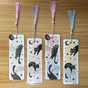 Kézzel festett cicás könyvjelző, Könyv & Zene, Könyvjelző, Festészet, Fotó, grafika, rajz, illusztráció, MESKA