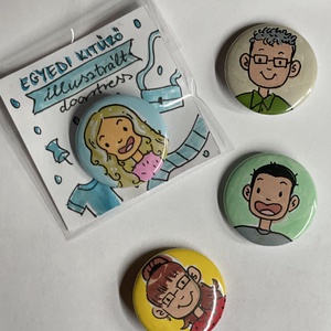 Illusztrált kitűző fotó alapján - ékszer - kitűző és bross - Meska.hu