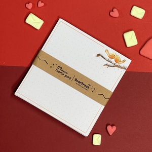 Vörösbegy szerelem illusztrált jegyzettömb, Otthon & Életmód, Papír, írószer, Jegyzetfüzet & Napló, Mindenmás, Fotó, grafika, rajz, illusztráció, MESKA