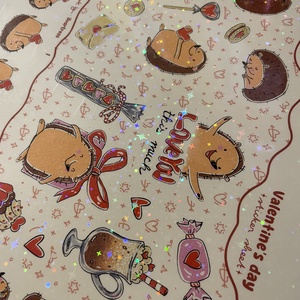 2in1 Sünis valentin napi matricaív csomag A6 - kellékek & szerszámok - dekorációs kellékek - matricaív - Meska.hu