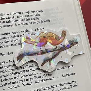 Vörösbegy szerelem mágneses könyvjelző csillogós - könyv & zene - könyvjelző - Meska.hu