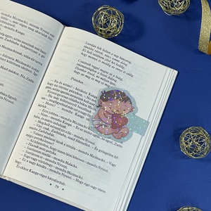 Babás szíves csillogós mágneses könyvjelző - Meska.hu