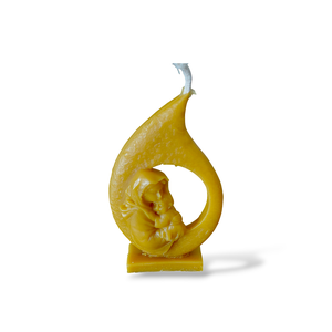 Méhviasz gyertya Mária kisdeddel - Meska.hu