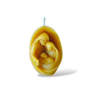 Méhviasz gyertya Mária kisdeddel, Esküvő, Dekoráció, Gyertya & Gyertyatartó, Gyertya-, mécseskészítés, MESKA