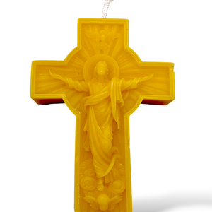 Méhviasz gyertya kereszt - Meska.hu