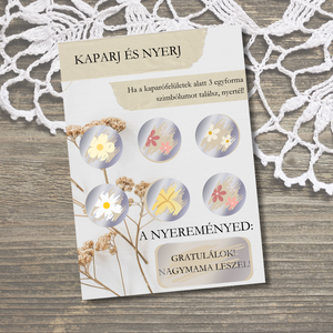 Kaparós: NAGYMAMA LESZEL, Otthon & Életmód, Papír, írószer, Ajándékozás kellékei, Ajándék sorsjegy, Fotó, grafika, rajz, illusztráció, MESKA