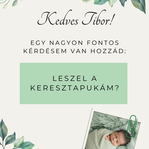 Keresztszülő felkérő III. - otthon & életmód - papír, írószer - ajándékozás kellékei - képeslap, üdvözlőlap - Meska.hu