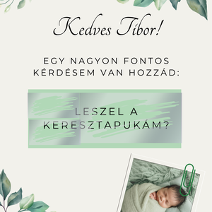 Keresztszülő felkérő III. - otthon & életmód - papír, írószer - ajándékozás kellékei - képeslap, üdvözlőlap - Meska.hu