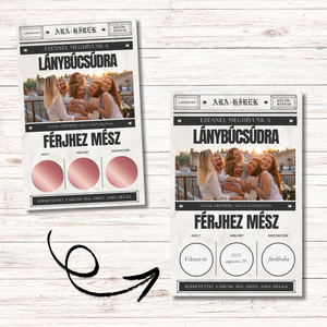 Kaparós lánybúcsú meghívó, Esküvő, Meghívó & Kártya, Tanú felkérő, Fotó, grafika, rajz, illusztráció, MESKA
