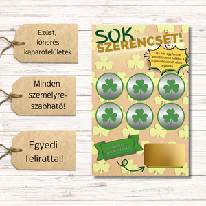 Kaparós sorsjegy egyedi szöveggel - otthon & életmód - papír, írószer - ajándékozás kellékei - ajándék sorsjegy - Meska.hu