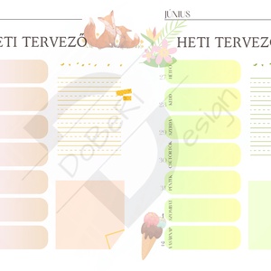 Heti tervezők - otthon & életmód - papír, írószer - naptár & tervező - Meska.hu